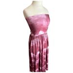 Strapless Coral White Sangria Tie Dye Ombre Print Stretch Maxi Dress Size Small Photo 2
