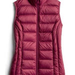 Market & Spruce NWT Womens Down Quilted Full Zip Packable Vest Burgundy Medium Photo 0