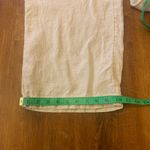 Nicole Miller  Trousers 10 Cream/Khaki Relaxed Fit 100%Linen Pockets Photo 4