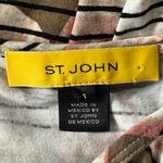 St. John  Small Top Yellow Label Short Sleeve Faux Wrap Abstract Stretch Pullover Photo 6