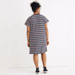 Madewell Striped Navy Orange Pink Henley Dress NWT Size Small Hemp Cotton Blend Photo 2