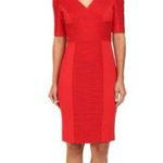 Nue By Shani Ruched Bodycon Shapewear Knit Dress Red Size 6 Photo 0