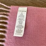 Coach  Reversible Colorblock Varsity Print Oversized Muffler Scarf Pink Tan Photo 10