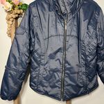 Nils Quilted Metallic Denim Ski‎ Jacket Blue Full Zip Size 12 Photo 3