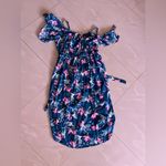 Xhilaration  Floral Shoulder Off Dress, Size M Open , Tie One Button Summer Beach Photo 15