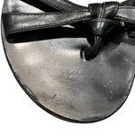 Diane Von Furstenberg  Black Knotted Leather Thong Slide Sandals Shoes size 6 36 Photo 2