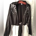 New Cowgirl Crop Top Black Halloween women Costume 1 pc shirt only pls sz 2XL Photo 2