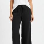 Carly Jean Los Angeles Black Wide Leg Drawstring Lounge Pants Medium USA Made Photo 0