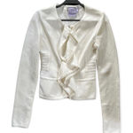 Herve Leger  Jacket, NWOT, Ruffle White Jacket Blazer Photo 0