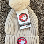 Canada Weather Gear Beige Pom Pom Beanie Red Photo 0