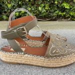 Valentino Garavani Valentino studded green suede and leather ankle-wrap espadrille sandal size 37 Photo 7