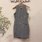 Monteau Black & White Stripes Bodycon Mini Dress Size M Preowned Photo 5