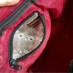 Embroidered Elephant Zipper Velvet Handbag, Maroon, Burgundy, Gold, Yellow Red Photo 5