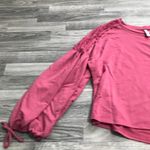 Xhilaration Xhileration Coral Balloon Arm Lace Trim Pullover; Large Women’s Photo 3