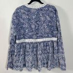 Free People Ethereal Romantic Cottage Eyelet Lace Anissa Bed Jacket Blue Large Photo 12