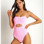 Hunza G Crinkle Lara One Piece NWT One Size Bright Pink Photo 3