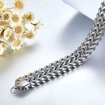 Link Chain Bracelet for Men Women Streetwear Unisex Hip Hop Style Silver Photo 2