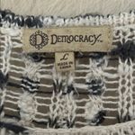 Democracy  Black and White Textured Knit Sweater Photo 1