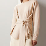 Modern Citizen  Nara Tie-Front Knit Sweater Oatmeal Size Large Photo 0