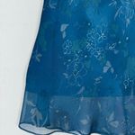 R & M Richards Vintage floral teal elastic waist skirt size 16 Photo 4