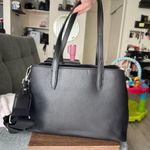 Calvin Klein Black Leather Shoulder Bag with Silver Hardware Photo 2