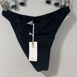 Good American NWT  Swim Bottom Black Ribbed Mid Rise Better Bikini “2” Medium Photo 0