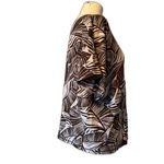 Chico's  Brown and Off-white Leaf Print Blouse Top 3 16 XL Photo 1