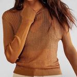 Free People H2O Crew Pullover Tiger Eye Size Medium Photo 5
