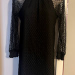 Nina Leonard  Black Dress with‎ Sheer Long Sleeves Photo 0