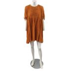 ZARA ✨ Women's Terracotta Embroidered Jumpsuit Burnt Orange Sz Small Dress✨ Photo 2
