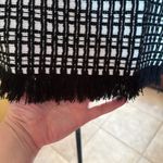 Ivanka Trump  Black White Knit Sweater w/ Fringe on Bottom Hem Size Medium Photo 2