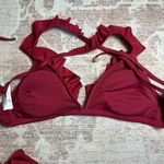 Cupshe  Burgundy High-Waisted Bikini Photo 3