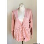 Vintage 90s Ellen D Cottagecore Pink Heart Cardigan Medium Photo 2