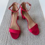 Merona  Red Block Heel Ankle Strap Strappy Low Heel Dress Sandals Sz 7.5 Photo 8