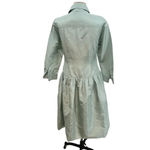 Rickie Freeman for Teri Jon Teal Blue Green Drop Waist Shirtdress Silk Size 10 Photo 8