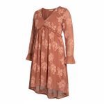 Altar'd State Dusty Rose Floral Embroidered Ruffle V Neck Mini Dress Long Sleeve Photo 1