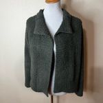 Barefoot Dreams CozyChic Funnel Neck Cardi Sweater - Spruce Green SMALL Photo 2
