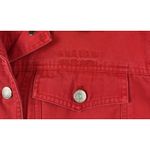 Ralph Lauren Polo Lauren  Red Denim Jacket Women's Small Cropped Trucker Logo Photo 5