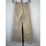 ZARA The Marine Jeans Size 4 Khaki High Rise Wide Leg Cropped Raw Hem Cotton Photo 4