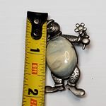 Vtg JJ Jonette Silver Tone Clown with Jelly Belly 2" Photo 2