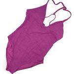 Aerie One Piece Swimsuit Pink Beaded Accent Straps T Strap Bathing Suit Med Photo 0