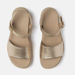 $150 NIB ABEO 8.5 Devyn Sandal Wedge Metatarsal Orthotic Neutral Solstice Buckle Gold Photo 2