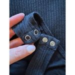 Good American  Bodysuit Women Small Black Ribbed Knit Square Neck Thong Gothic‎ Photo 11