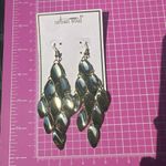 Urban Soul lightweight earrings gold tone diamond mesh metal teardrop tassels Silver Photo 2