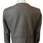Elie Tahari  Patchwork Cut Out Leather Coat, Sz M Photo 11