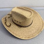 LONE STAR Cowboy Hat Western Ranch Womens Straw 55 Made in Mexico Bling Branded Brown Photo 5