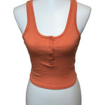 The Range  Alloy Rib Knit Scoop Neck Crop Tank Terracotta Orange Size Small Photo 0