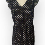 Banana Republic 3/$20  Black and Gold Chiffon A-line Dress Photo 0