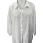 ZARA Women's White Long Sleeve Relaxed Loose Oversized Button Down Shirt Top M Photo 0