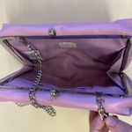 A New Day Purple Faux Leather Clutch Purse Silver Chain Strap Small Photo 6